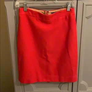 Red Wool J.Crew Pencil Skirt